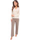 Donna Set Pijamale pentru Femei Beige