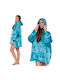 Sherpa Blanket with Sleeves 80x84cm Blue