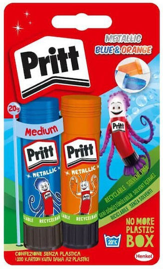 Pritt Glue Stick Metallic Blue & Orange 2x20g 1-59324