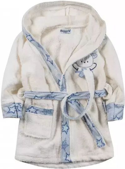On Line Kids Hooded Bathrobe Ecru