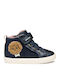 B Gisli Anatomische Leder Kinderstiefel mit Bügel- und Schleifenverschluss Marineblaue