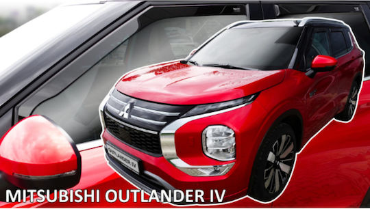 Heko Set of Windbreakers Front Car Dark Fime for Mitsubishi Outlander 2021+ 2pcs