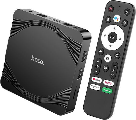 Hoco TV Box DQ10 Navio 47069-OC 4K UHD with WiFi USB 2.0 4GB RAM and 32GB Storage Space with Operating System Android 12.0