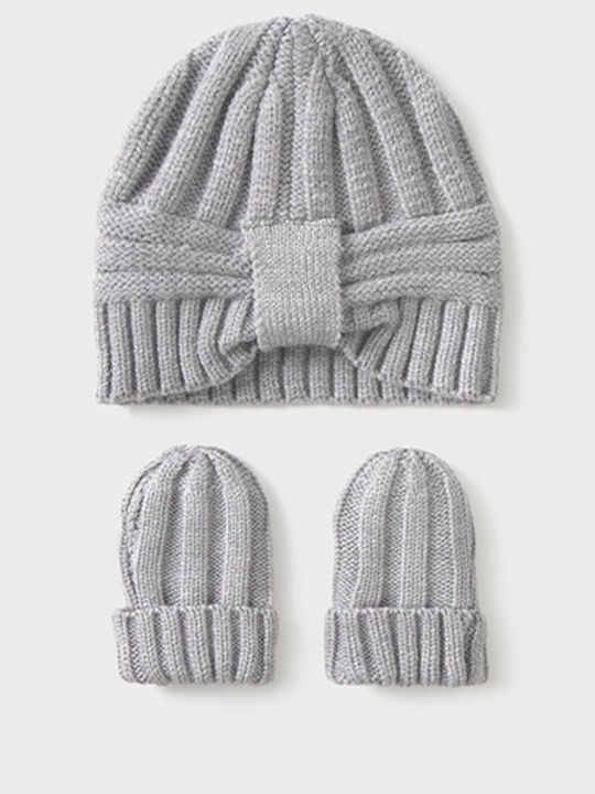 Mayoral Kinder Mütze Set Gestrickt Gray
