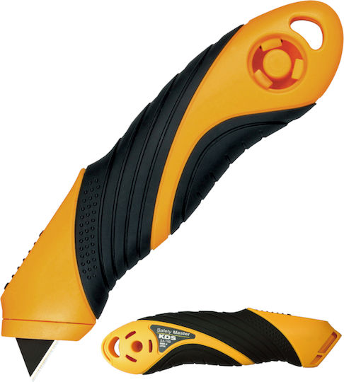 Kds Sa-11b Safety Master Yellow Utility Knife 2x Black Trapezoid Blades