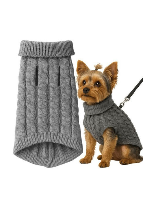 Purlov Knitted Sweater For Dog In Gray Colour M