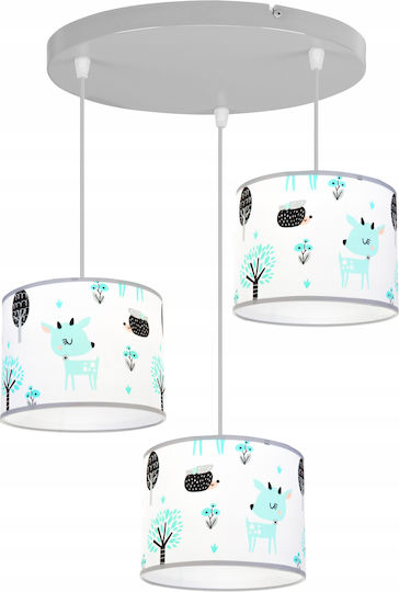 Light Home Kids Metallic / Fabric / Plastic Chandelier Ceiling Light E27 White 60W