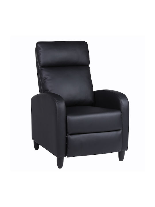 Atria Πολυθρόνα Relax από Δερματίνη Μαύρο 67.5x90x104cm