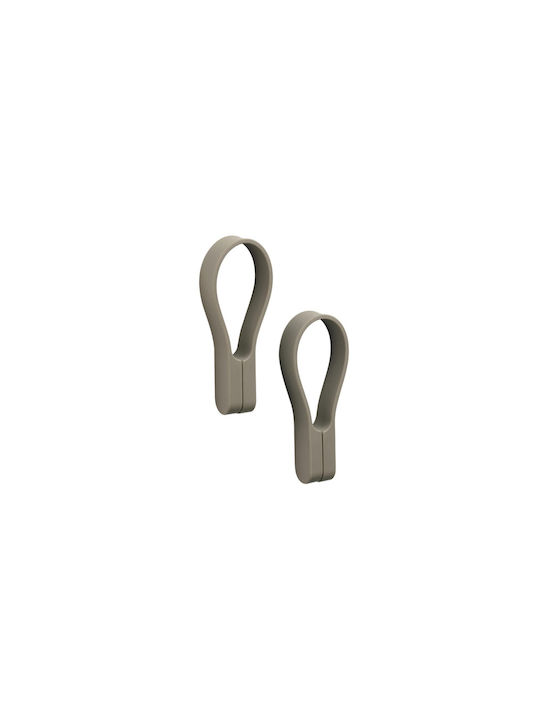 Zone Denmark Badezimmerhaken Magnetisch Set 2 Stück 9 cm Loop Taupe