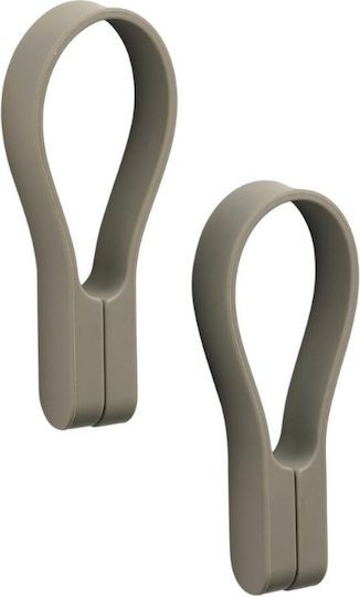 Zone Denmark Badezimmerhaken Magnetisch Set 2 Stück 9 cm Loop Taupe