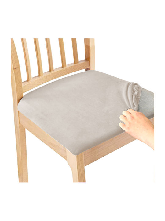 Ubieramy Meble Elastische Abdeckung für Stuhl Cool Beige 40x40cm 1Stück