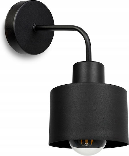 Light Home Μοντέρνο Φωτιστικό Τοίχου με Ντουί E27 Μαύρο