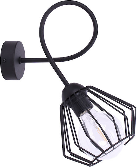 Light Home Modern Leuchte Wand mit Fassung E27 Schwarz