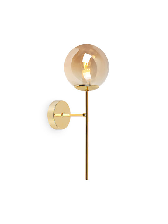 Light Home Φωτιστικό Τοίχου με Ντουί E14 Χρυσό