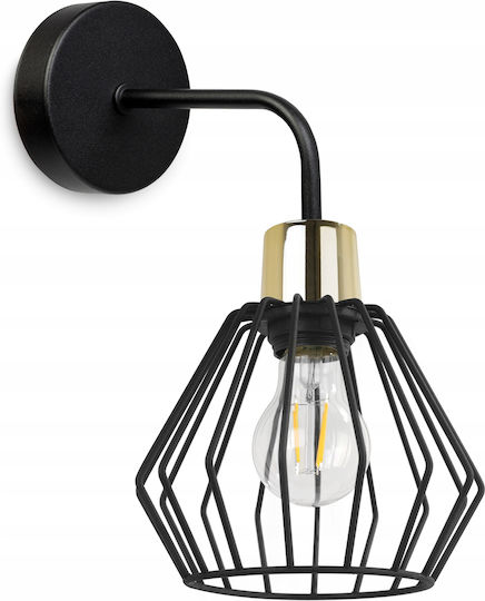 Light Home Μοντέρνο Φωτιστικό Τοίχου με Ντουί E27 Μαύρο