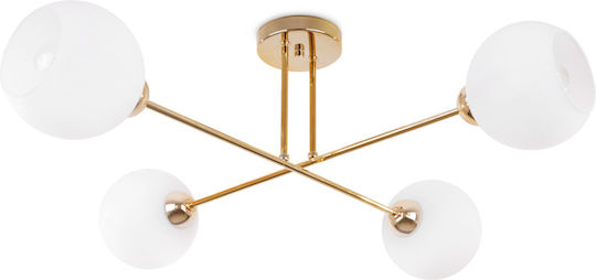 Light Home Πλαφονιέρα Οροφής Χρυσή με Ντουί E27