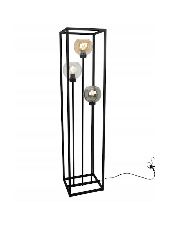 Light Home Floor Lamp H130cm. with Socket for Bulb E27 Black