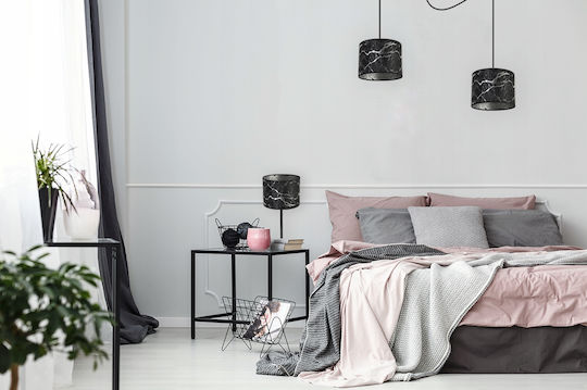 Light Home Metall Tischlampe für Fassung E27 mit Weiß Schirm und Basis