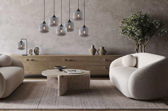 Light Home Lampă de masă pentru Soclu E27 cu Abajur Negru și Bază