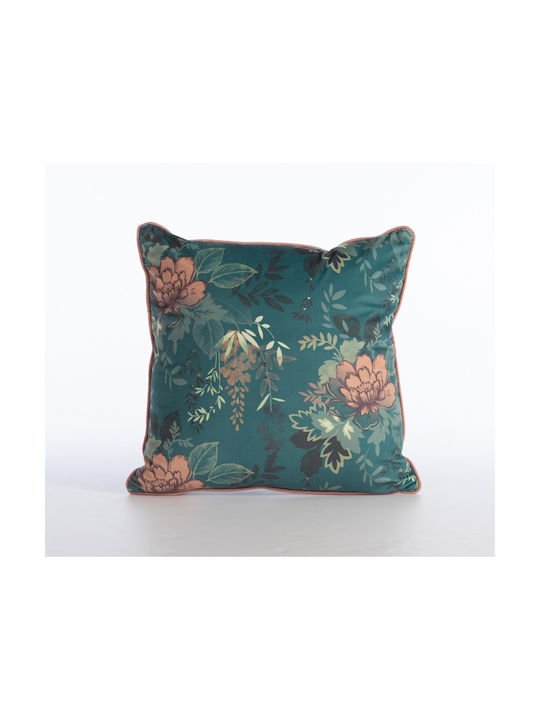 Nef-Nef Homeware Μαξιλάρι Καναπέ Optasia από Βελούδο Teal 45x45εκ. (Διάφορα Χρώματα)