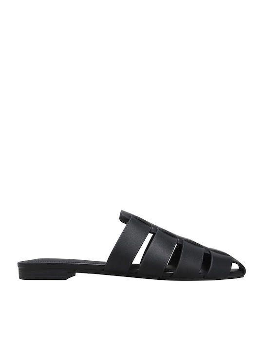 Damen Flache Schwarz Sandalen