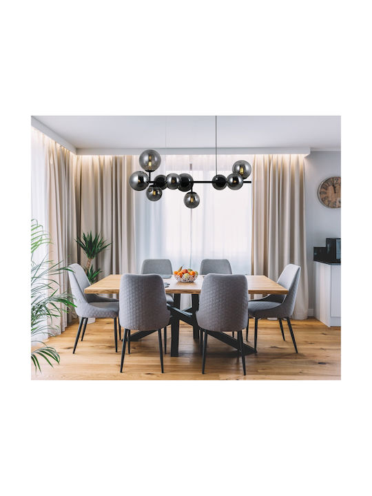 Italux Adjustable Pendant Light Black for 10 Bulbs G9
