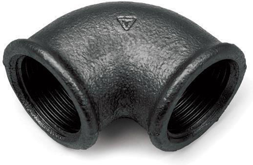 Schwarzer Rohrbogenarm 1/2 Zoll Dn15 90 Grad