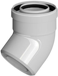 Concentric Elbow Pp-al Chimney Systems 45° Dn60/100mm Gasket Epdm Onnline