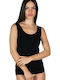Women's T-Shirt with Spaghetti Strap Black