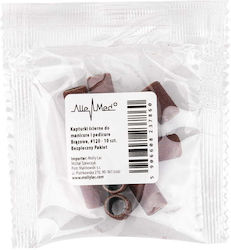Manicure Pedicure Caps Mandrels Sanding Sleeves Cylinder 6mm Grit #120 Allemed Brown 10 Pcs