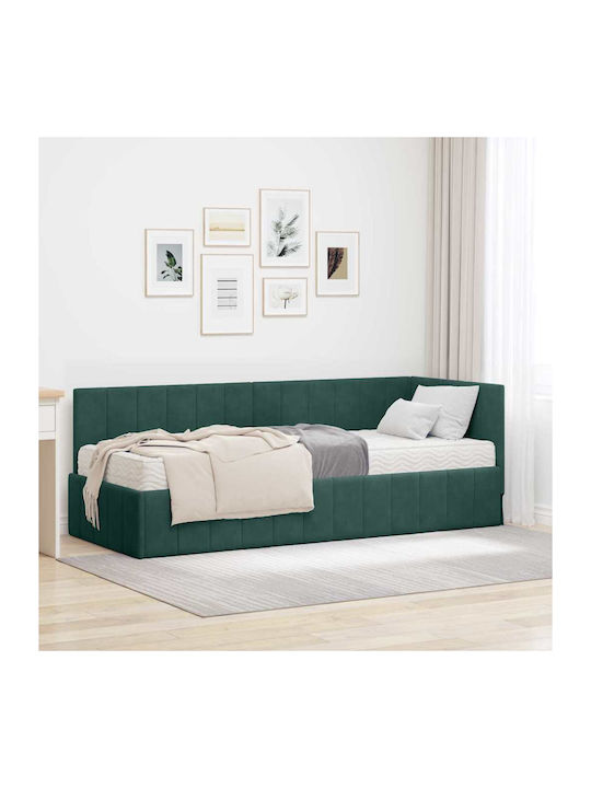 Ein Einzelbett Mit Samt Grüne Mit Lattenrost & ...
