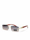 Riverio Unisex Sunglasses with Gold Metal Frame and Gray Gradient Lens RV5202-5