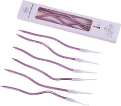 Twisted Birthday Candles Cake Pink Gold 6pcs