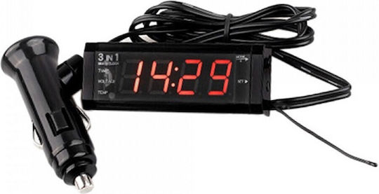 Car Clock, Thermometer and Voltmeter Digital Instrument