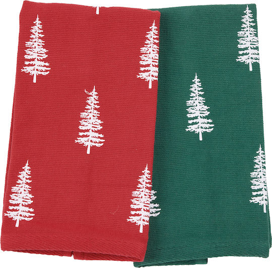 Das Home Christmas Set Weihnachtliche Servietten Stoff Grün L50xB30cm. 2Stück