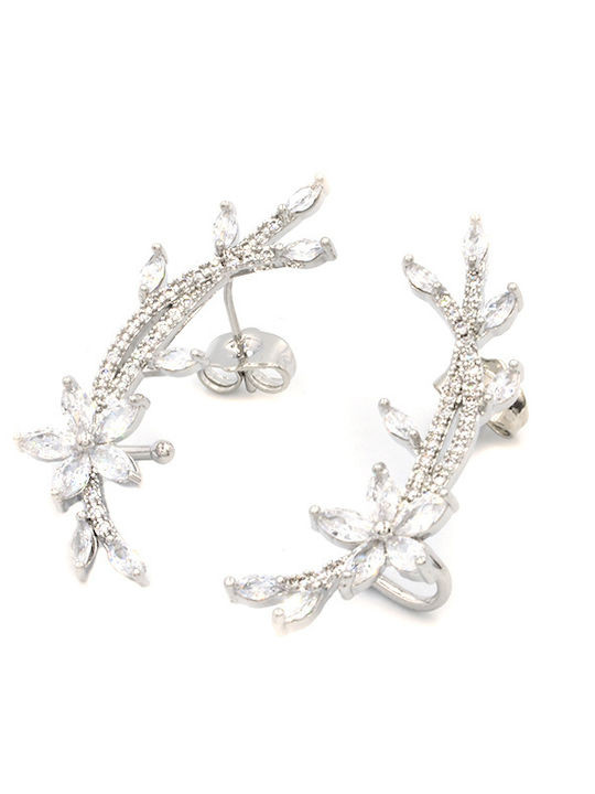 Ohrringe Ear Climbers Zirkon Awear Brittany Silber