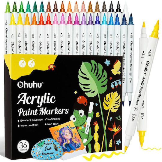 Ohuhu Acryl-Marker für Zeichenstifte Fein Set 12 Farben