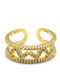 Gold Plated Brass Zircon Ring Liebe Gold