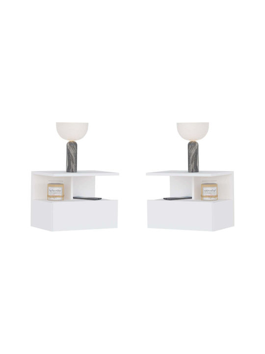 Noptiere Metalice Albe 2buc 34x45x30cm