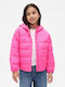Waterproof Kids' Quilted Jacket Long with Hood Phoebe Pink Coldcontrol