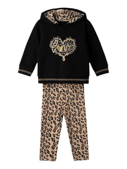 Kids' Set with Leggings Winter 2pcs Black-Brown