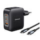 Intenso Φορτιστής GaN με Θύρα USB-A και 2 Θύρες USB-C 100W Power Delivery Μαύρος (7810010)