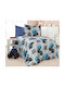 MayHome Bettwäsche-Set Doppel aus Baumwolle & Polyester Hellblau 200x240cm
