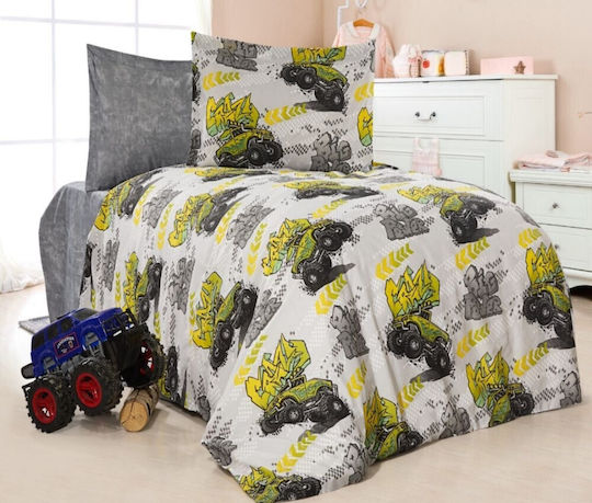 MayHome Bettwäsche-Set Halb-Doppel Mit Gummizug aus Baumwolle & Polyester Gray 120x200cm 2520732177-1
