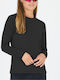 Damen Langärmeliges Top Schwarz Meliert