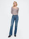 Niedrig tailliert Damenjeans in Schlanker Passform Medium Wash