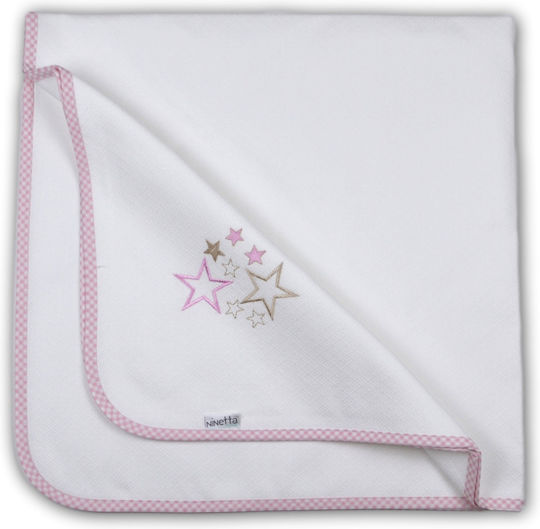 Ninetta Bebe Stars Piqué-Kuscheldecke Rosa 90x90cm.