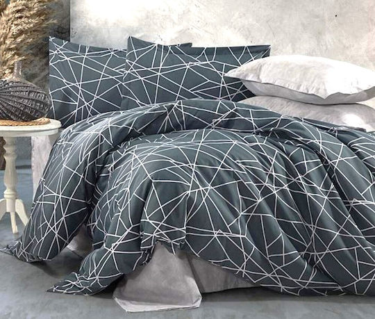 MayHome Σετ Παπλωματοθήκη Μονή με Μαξιλαροθήκη 160x240cm Γεωμετρικό