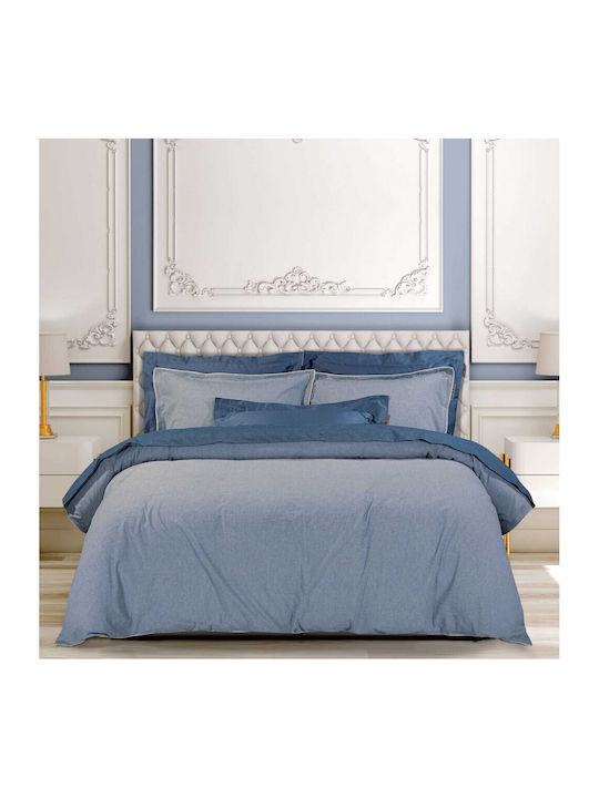 Greenwich Polo Club Duvet Cover Set Cotton Queen with 2 Pillowcases 220x240 Essential Blue