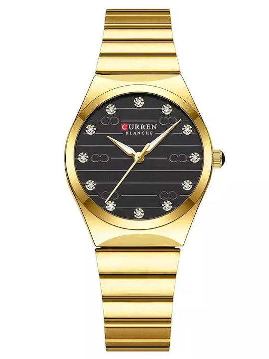 Curren Women's Watch with Gold Metal Bracelet